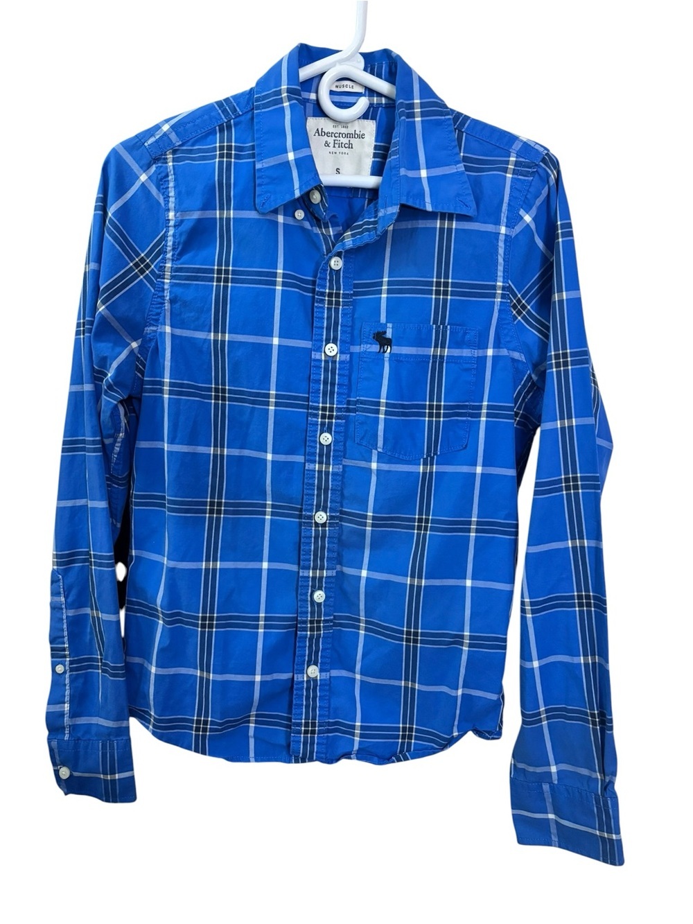 Abercrombie & Fitch Blue Plaid Button-Up Shirt | Size S